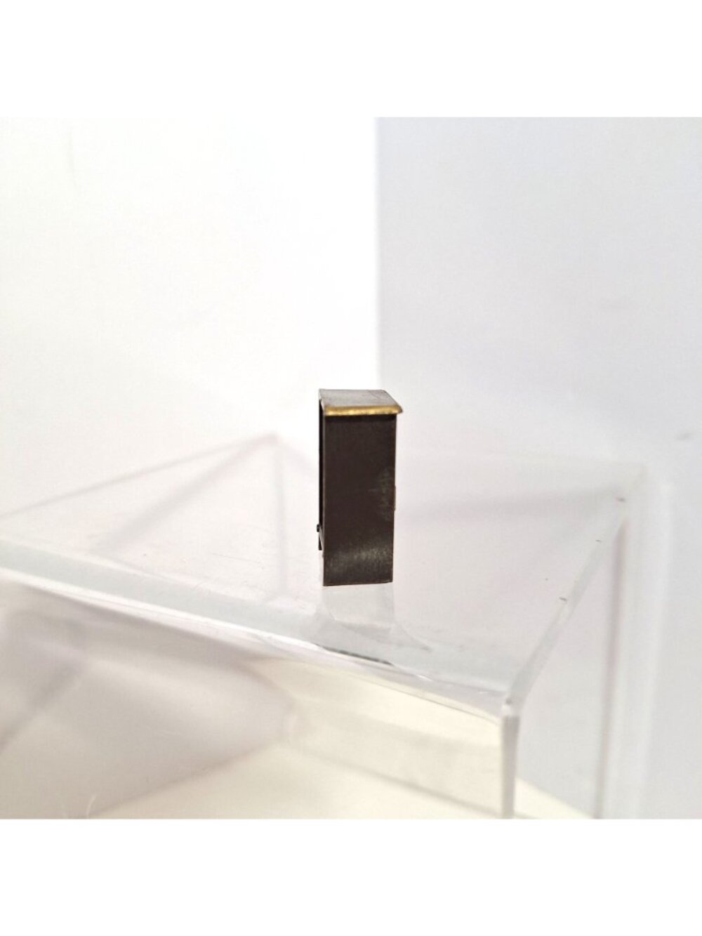 Mini Dollhouse Furniture Ice Box Hutch Brown Gold Micro Dresser Vintage - Picture 10 of 11
